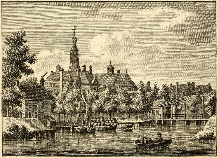 Gezicht op de kerk in Weesp 1766 JBulthuis
